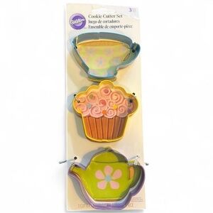 Wilton Tea Party Colored Metal Cutter Set, 3-Piece